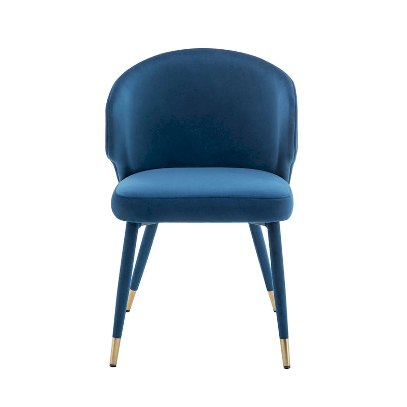 Chaises de salle à manger en velours avec bordure dorée, lot de 2