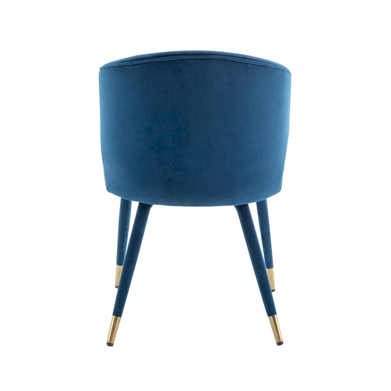 Chaises de salle à manger en velours avec bordure dorée, lot de 2