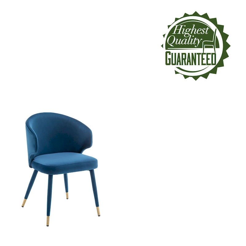Chaises de salle à manger en velours avec bordure dorée, lot de 2