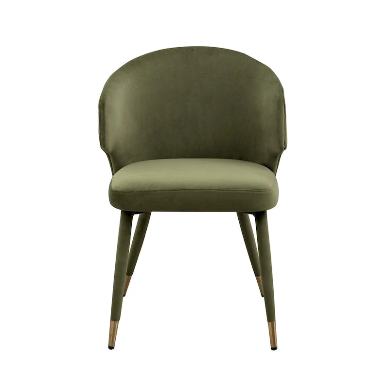 Chaises de salle à manger en velours avec bordure dorée, lot de 2