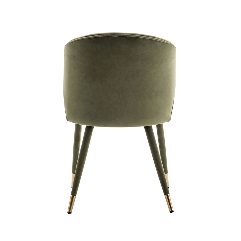 Chaises de salle à manger en velours avec bordure dorée, lot de 2