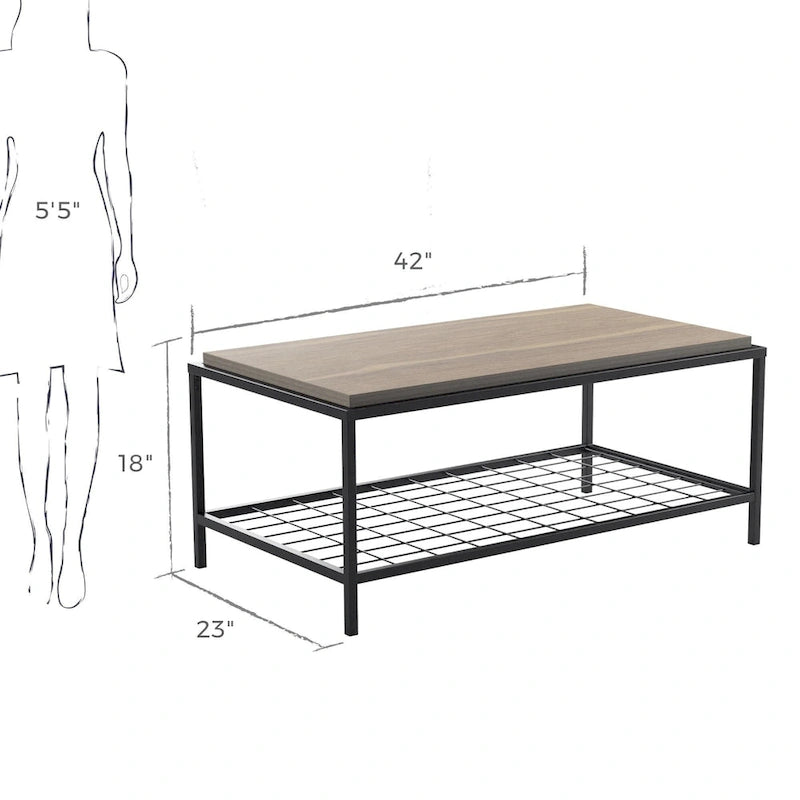 Wood and Metal Coffee and End Tables