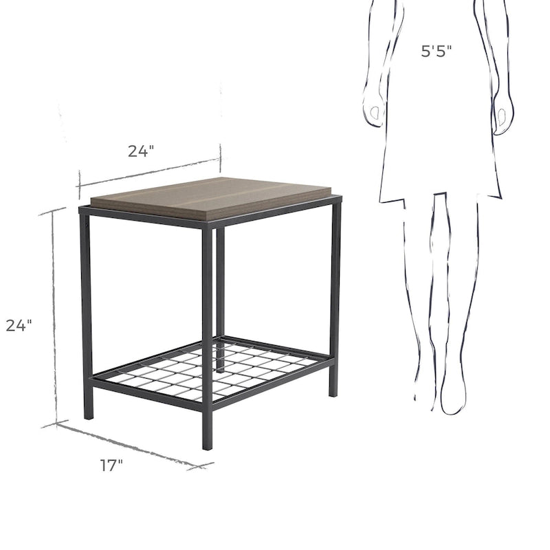 Wood and Metal Coffee and End Tables