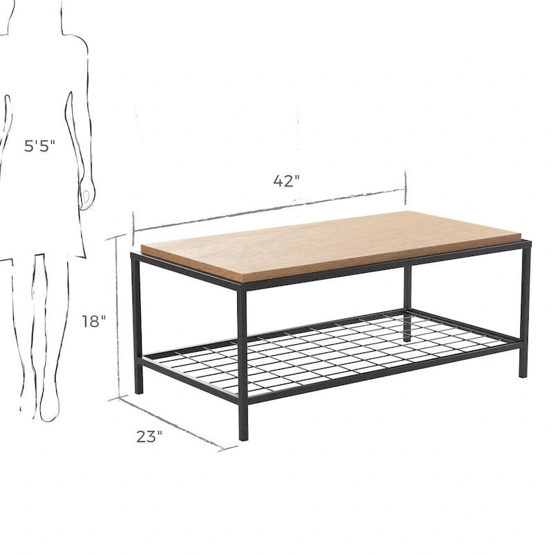 Wood and Metal Coffee and End Tables