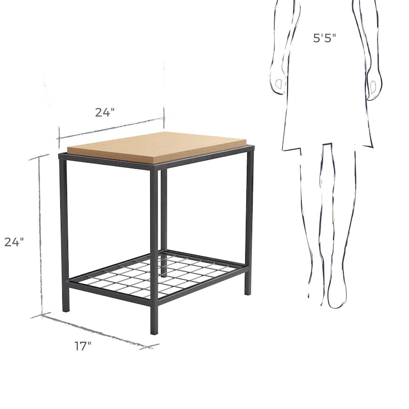 Wood and Metal Coffee and End Tables