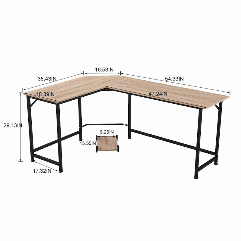 Bureau de jeu d'angle en L, MDF 7121