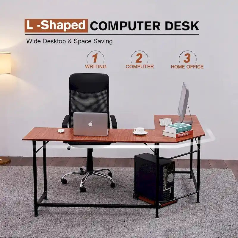 Bureau de jeu d'angle en L, MDF 7121