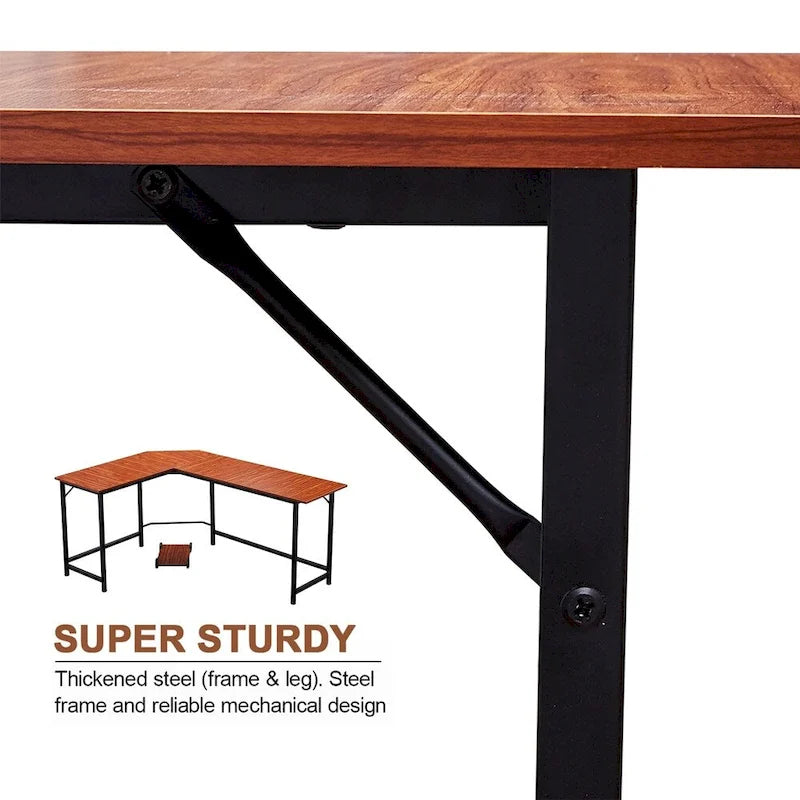 Bureau de jeu d'angle en L, MDF 7121