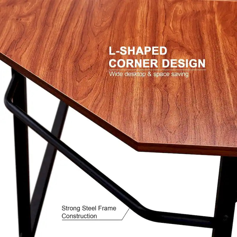 Bureau de jeu d'angle en L, MDF 7121