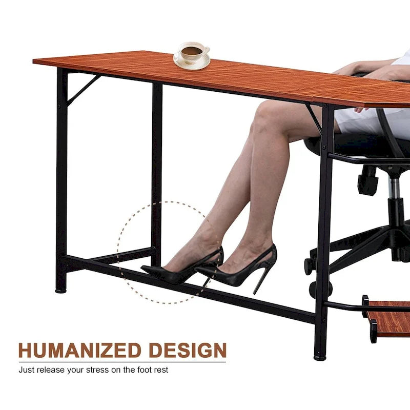 Bureau de jeu d'angle en L, MDF 7121