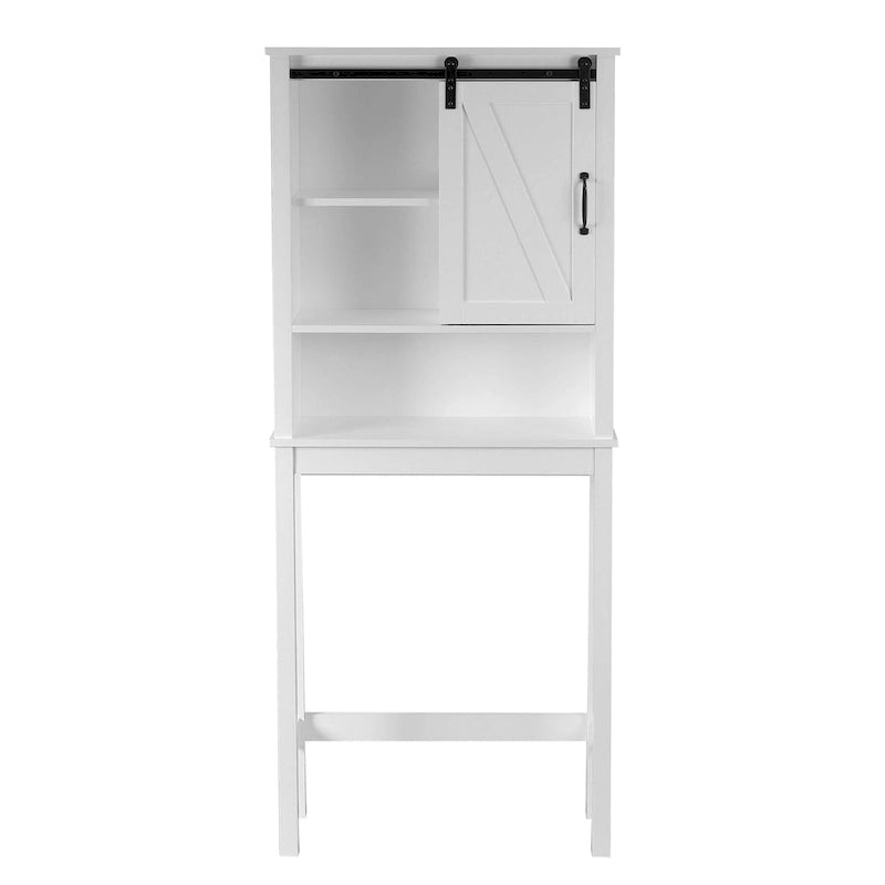 Meuble de rangement de salle de bain blanc en MDF style ferme à placer au-dessus des toilettes