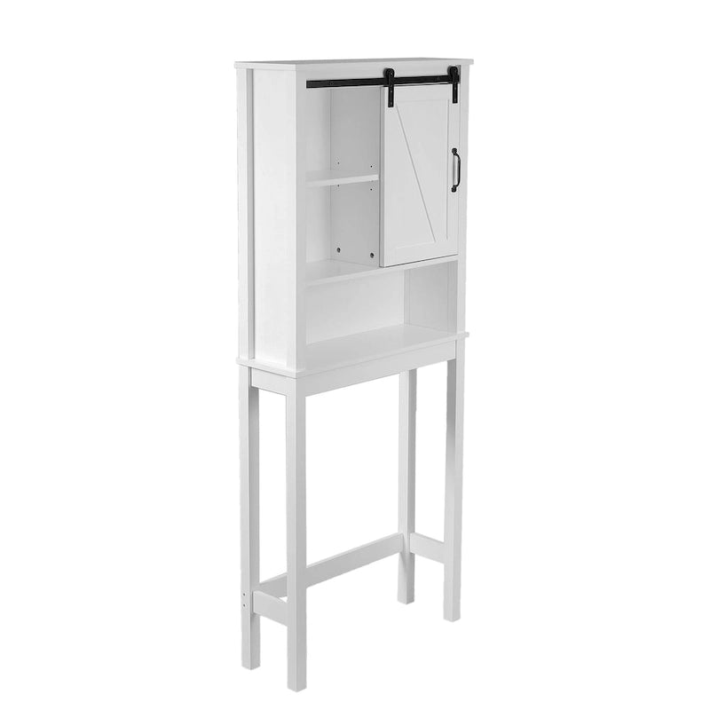 Meuble de rangement de salle de bain blanc en MDF style ferme à placer au-dessus des toilettes