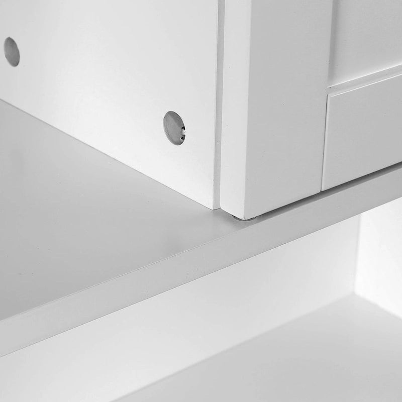 Meuble de rangement de salle de bain blanc en MDF style ferme à placer au-dessus des toilettes