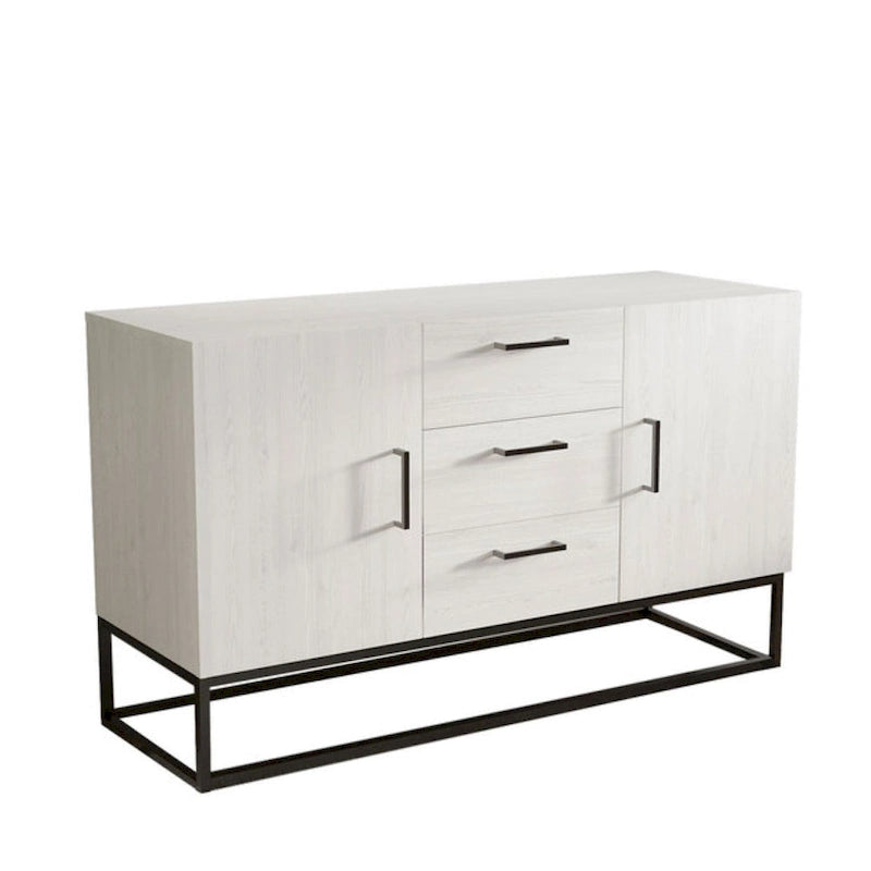 Bahut effet bois avec meuble de service à 3 tiroirs