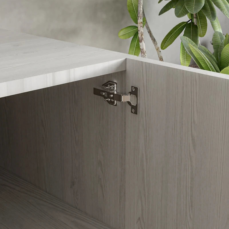 Bahut effet bois avec meuble de service à 3 tiroirs