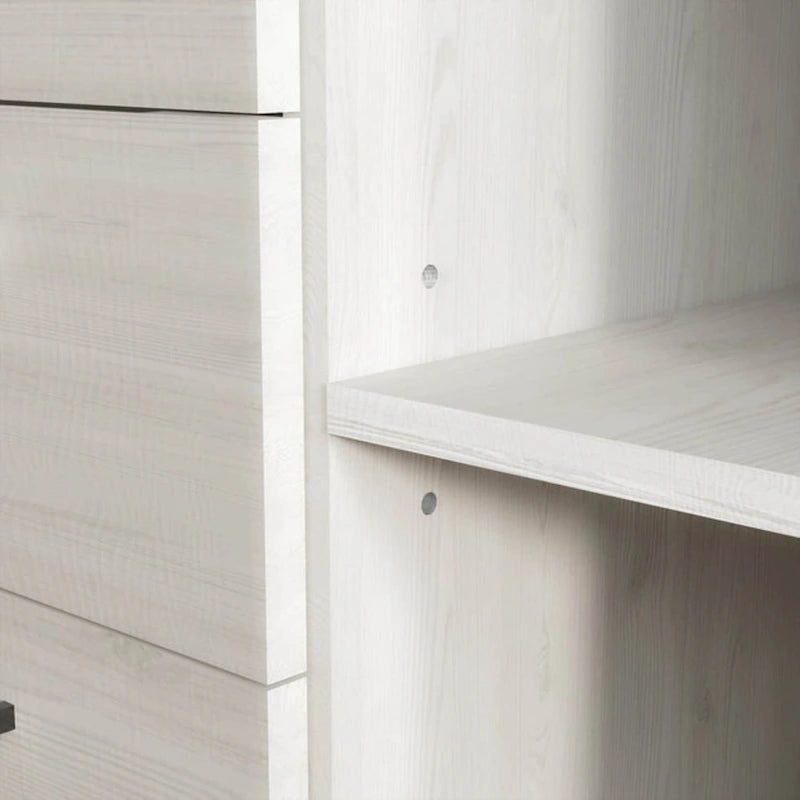 Bahut effet bois avec meuble de service à 3 tiroirs
