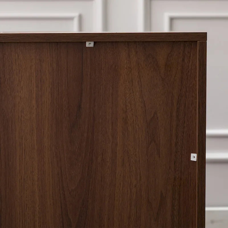 Bahut effet bois avec meuble de service à 3 tiroirs