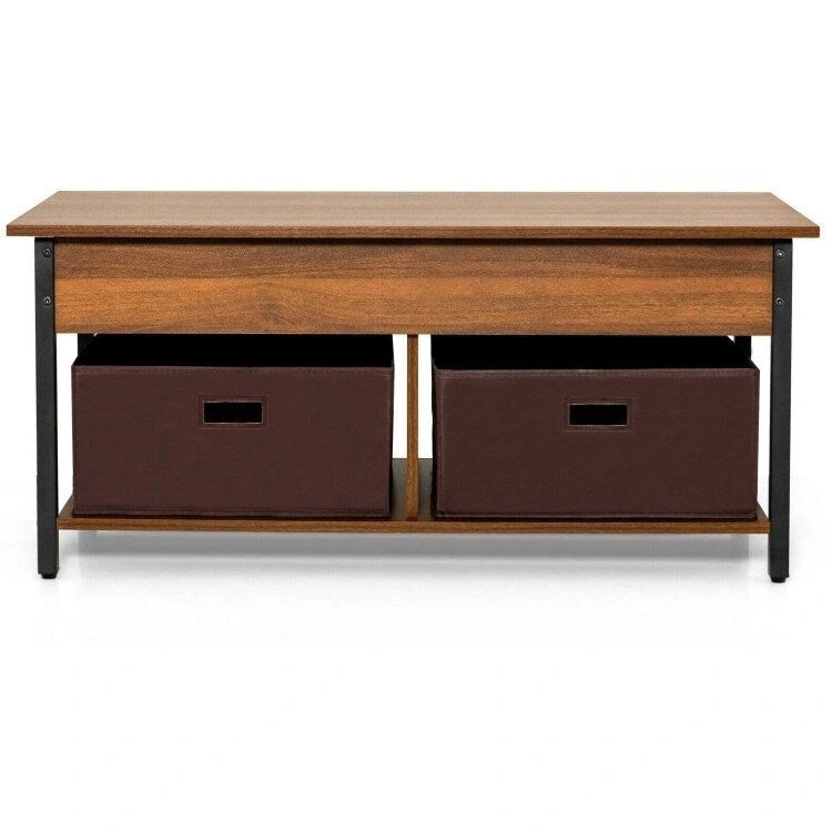 Table basse relevable multifonctionnelle FarmHouse avec 2 tiroirs de rangement