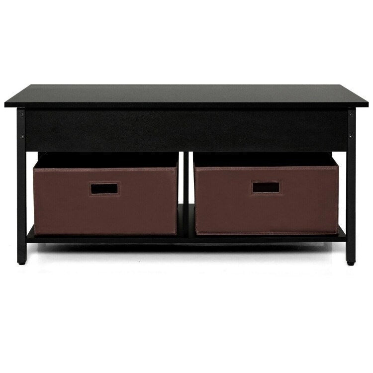 Table basse relevable multifonctionnelle FarmHouse avec 2 tiroirs de rangement