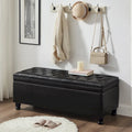 Banc de rangement capitonné en tissu avec boutons