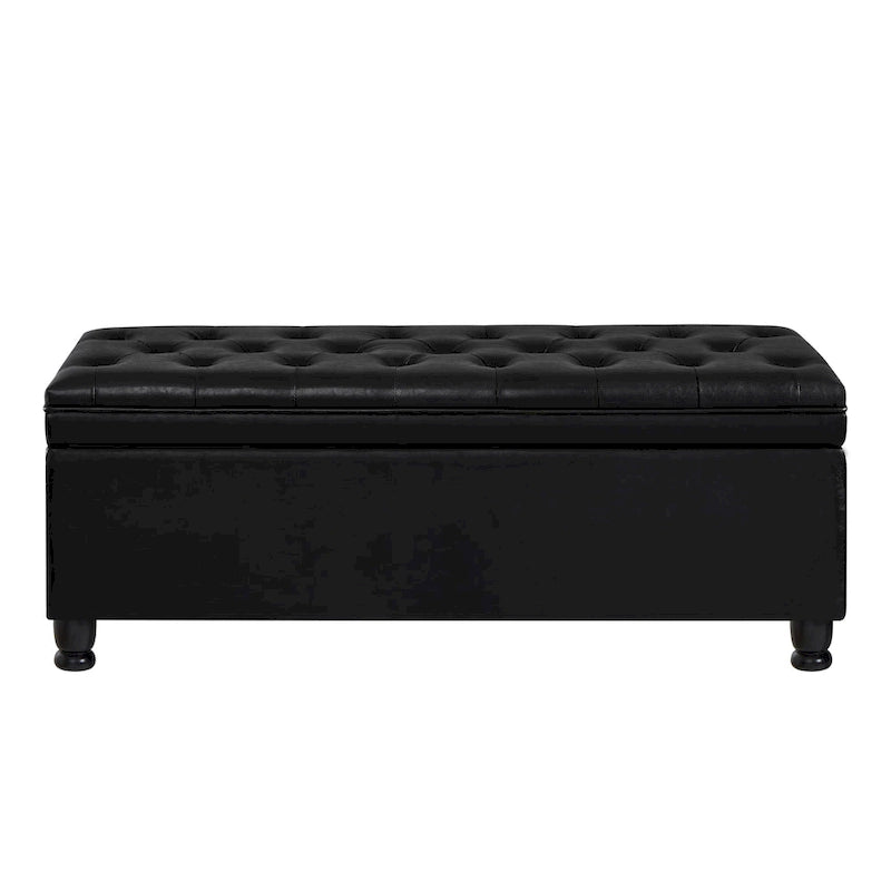 Banc de rangement capitonné en tissu avec boutons