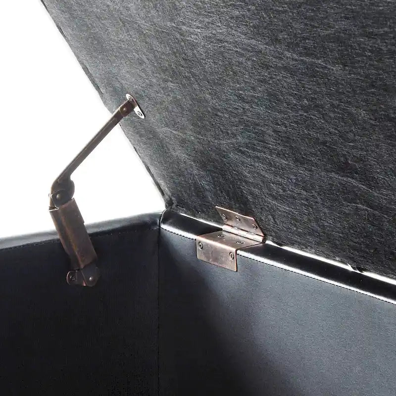 Banc de rangement capitonné en tissu avec boutons