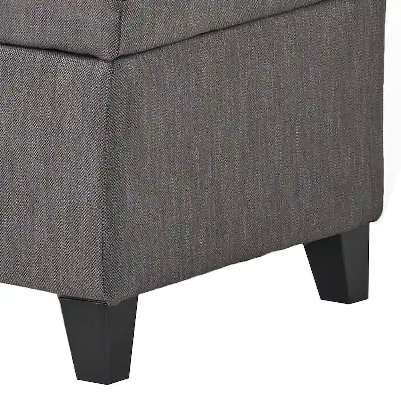 Banc de rangement capitonné classique et élégant avec assise décorée de boutons touffetés