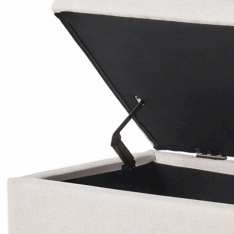 Banc de rangement capitonné classique et élégant avec assise décorée de boutons touffetés