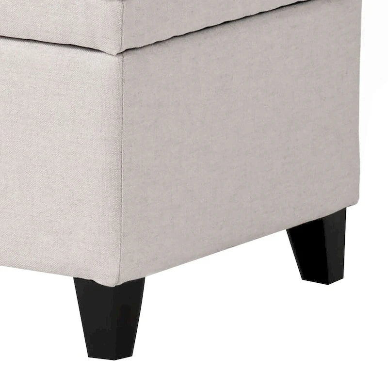 Banc de rangement capitonné classique et élégant avec assise décorée de boutons touffetés