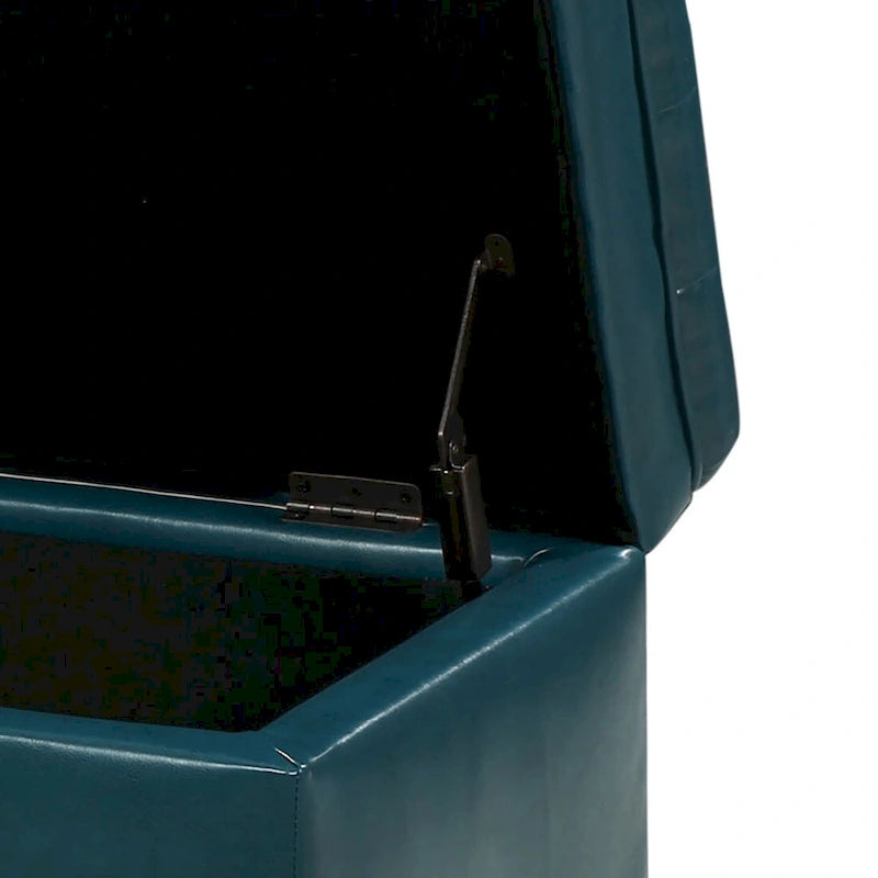 Banc de rangement capitonné classique et élégant avec assise décorée de boutons touffetés