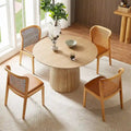 Table à manger ronde Table de cuisine Table à manger pour petit espace en MDF pour 4-6 personnes - D 47.24 x H 49.63