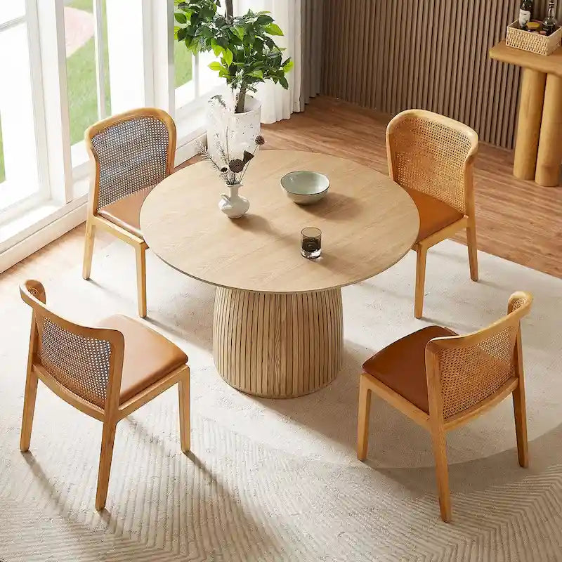 Table à manger ronde Table de cuisine Table à manger pour petit espace en MDF pour 4-6 personnes - D 47.24 x H 49.63