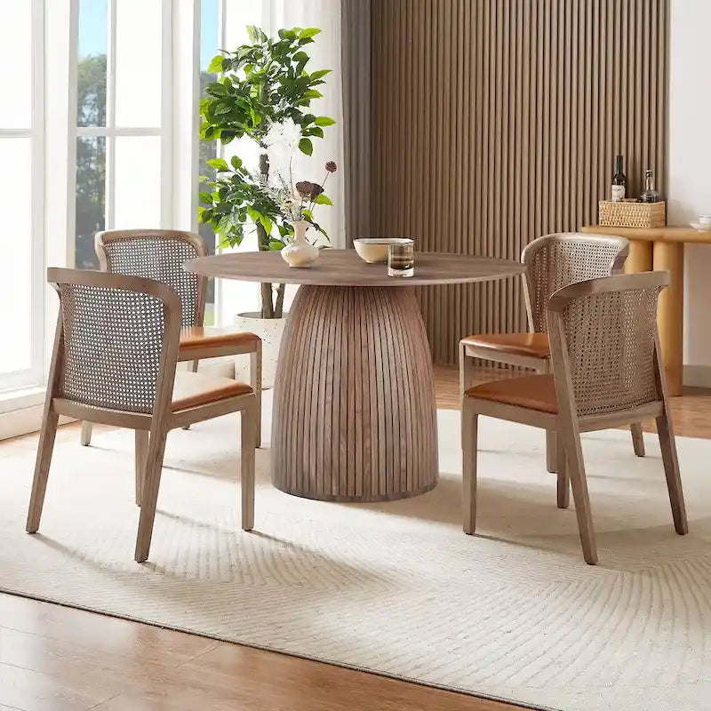 Table à manger ronde Table de cuisine Table à manger pour petit espace en MDF pour 4-6 personnes - D 47.24 x H 49.63
