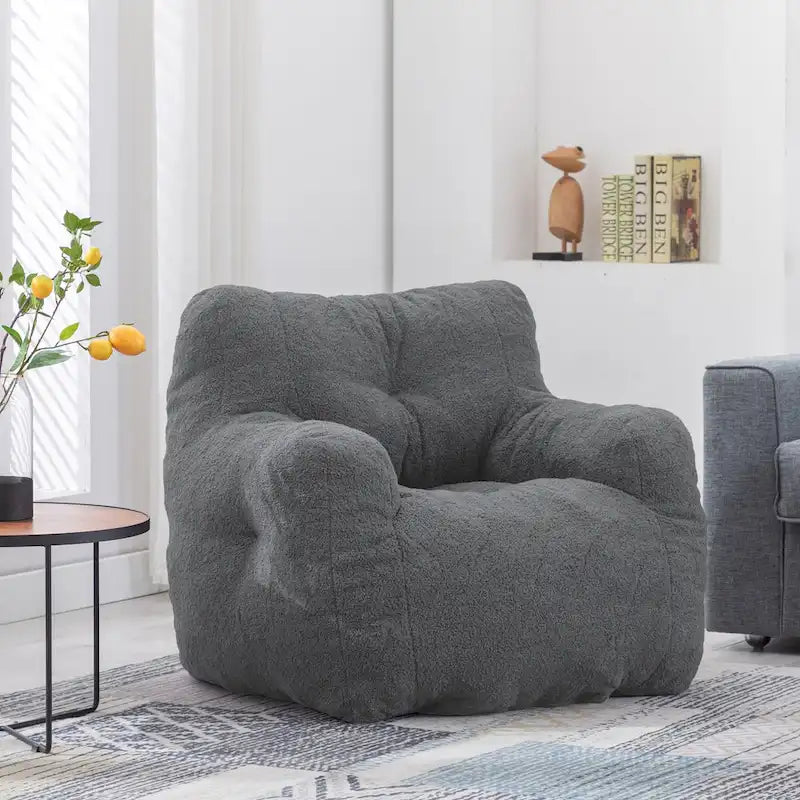 Fauteuil poire en fausse fourrure, canapé de sol pour salon, canapé paresseux de chambre à coucher