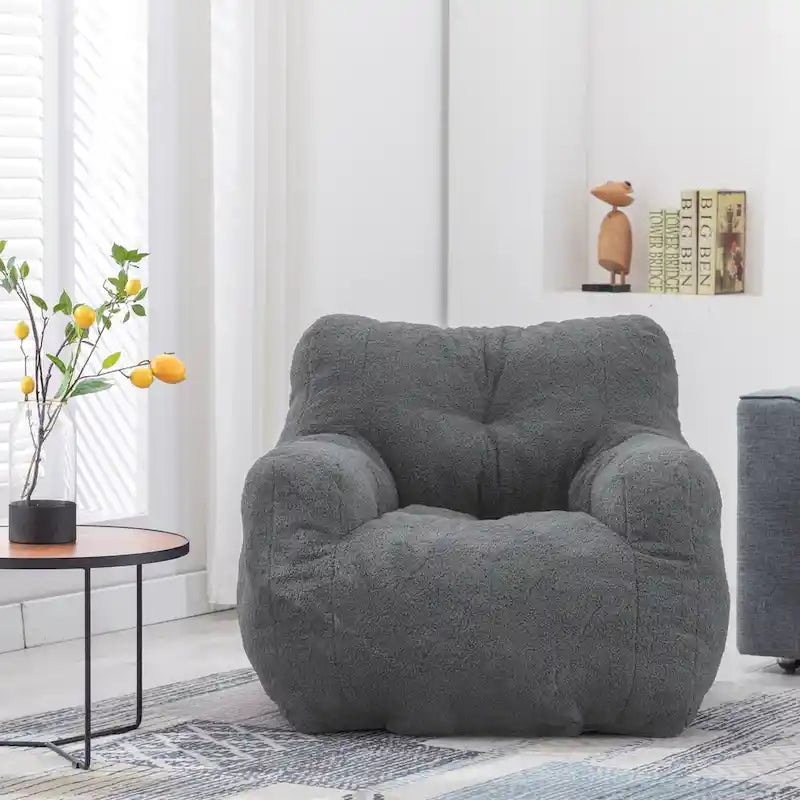 Fauteuil poire en fausse fourrure, canapé de sol pour salon, canapé paresseux de chambre à coucher