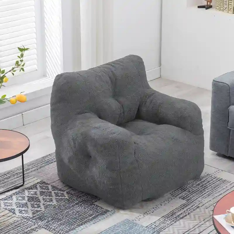 Fauteuil poire en fausse fourrure, canapé de sol pour salon, canapé paresseux de chambre à coucher