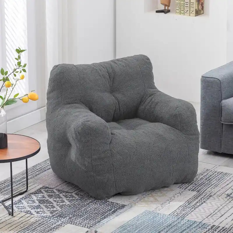 Fauteuil poire en fausse fourrure, canapé de sol pour salon, canapé paresseux de chambre à coucher