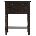 Narrow Slim Esspreso Console Table/Sofa Table with 3 Drawers and 1 Bottom Shelf - 23.7L x 13W x 31.1H