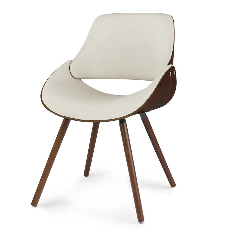 Chaise de salle à manger en bois courbé et similicuir crème - 22,8 P x 20,9 L x 30,9 H