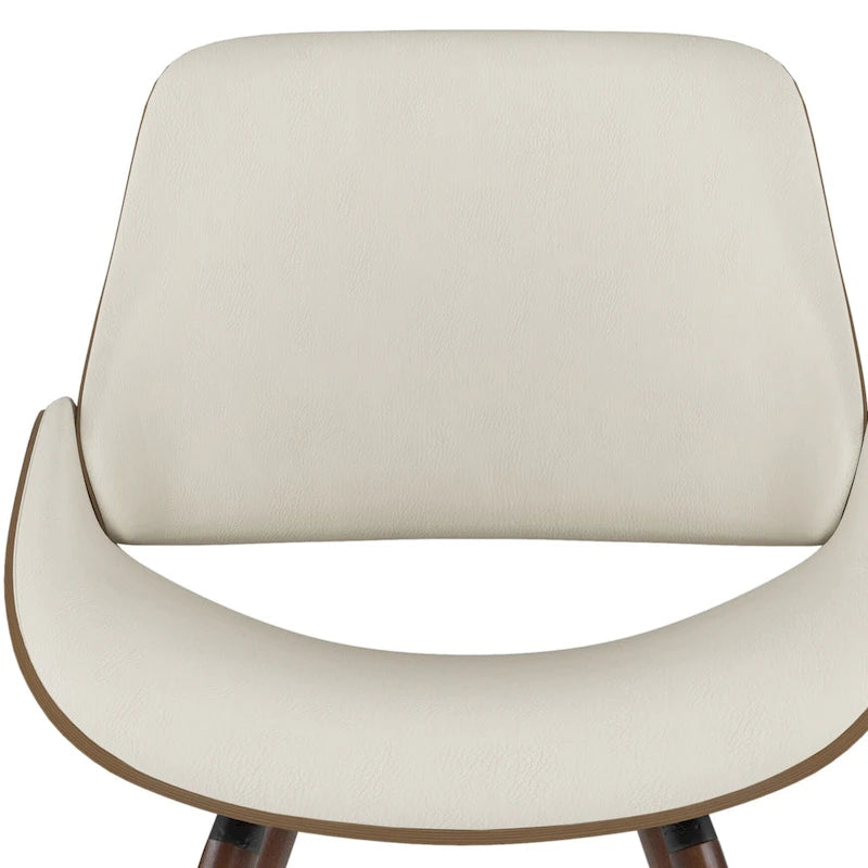 Chaise de salle à manger en bois courbé et similicuir crème - 22,8 P x 20,9 L x 30,9 H