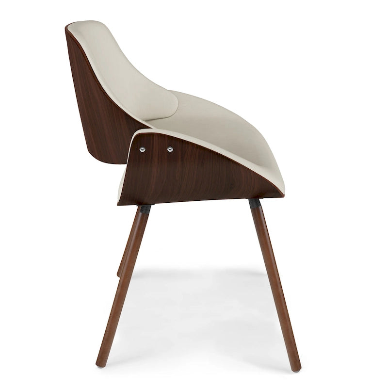 Chaise de salle à manger en bois courbé et similicuir crème - 22,8 P x 20,9 L x 30,9 H