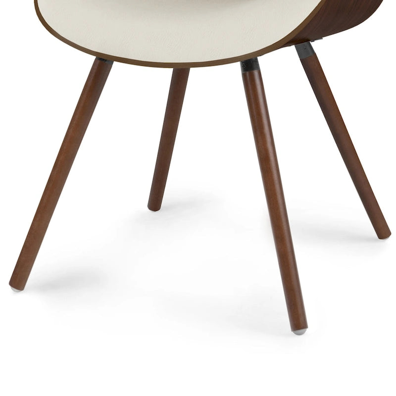 Chaise de salle à manger en bois courbé et similicuir crème - 22,8 P x 20,9 L x 30,9 H