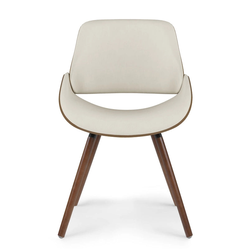Chaise de salle à manger en bois courbé et similicuir crème - 22,8 P x 20,9 L x 30,9 H