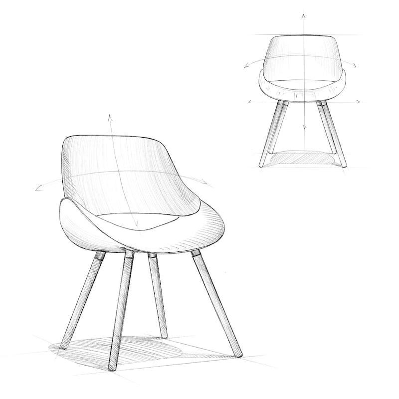 Chaise de salle à manger en bois courbé et similicuir crème - 22,8 P x 20,9 L x 30,9 H