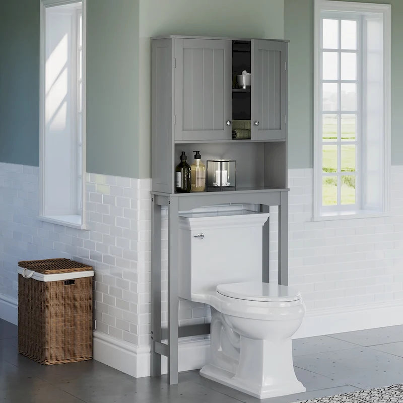 Armoire de toilette murale peu encombrante avec étagère réglable à installer au-dessus des toilettes