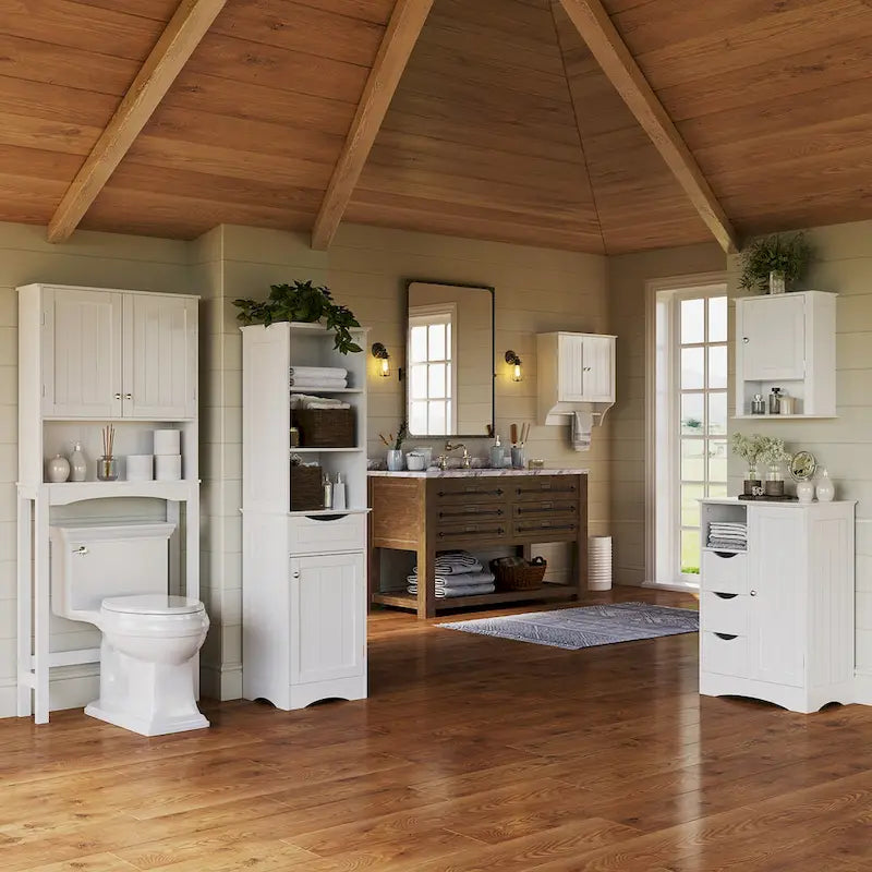 Armoire de toilette murale peu encombrante avec étagère réglable à installer au-dessus des toilettes