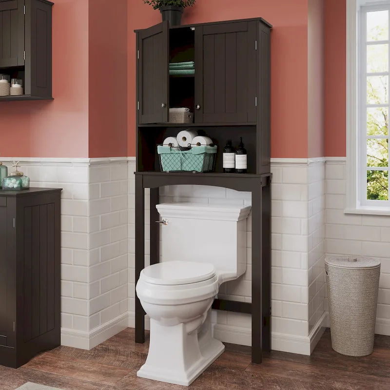 Armoire de toilette murale peu encombrante avec étagère réglable à installer au-dessus des toilettes