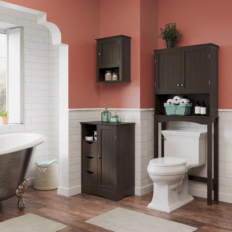 Armoire de toilette murale peu encombrante avec étagère réglable à installer au-dessus des toilettes