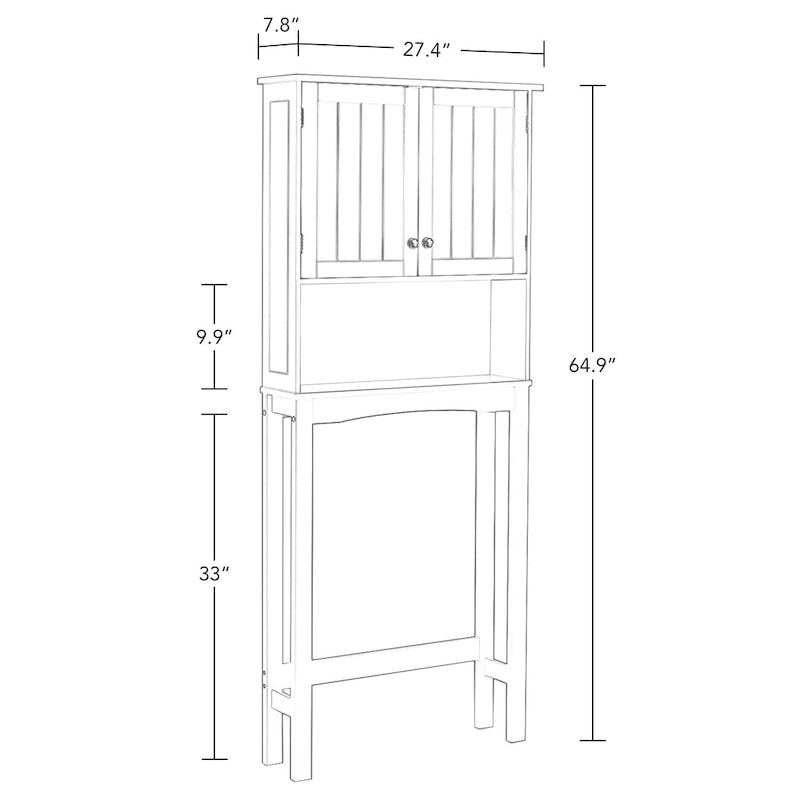 Armoire de toilette murale peu encombrante avec étagère réglable à installer au-dessus des toilettes
