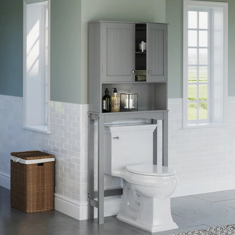Armoire de toilette murale peu encombrante avec étagère réglable à installer au-dessus des toilettes